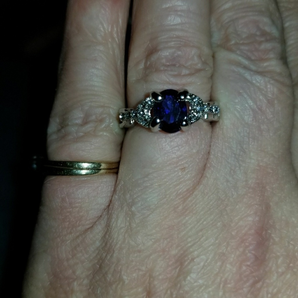 Sterling Silver Ring Blue Gemstone